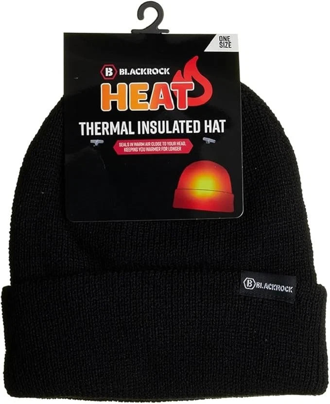 Blackrock Unisex Black Thermal Beanie Hat,Lightweight Running Skull Cap,One Size