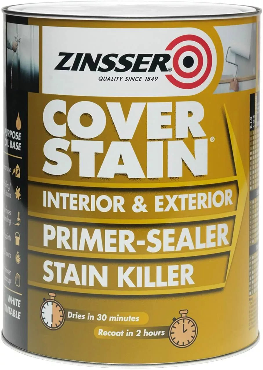 Zinsser Cover Stain Primer Sealer Interior & Exterior 500ml/1L