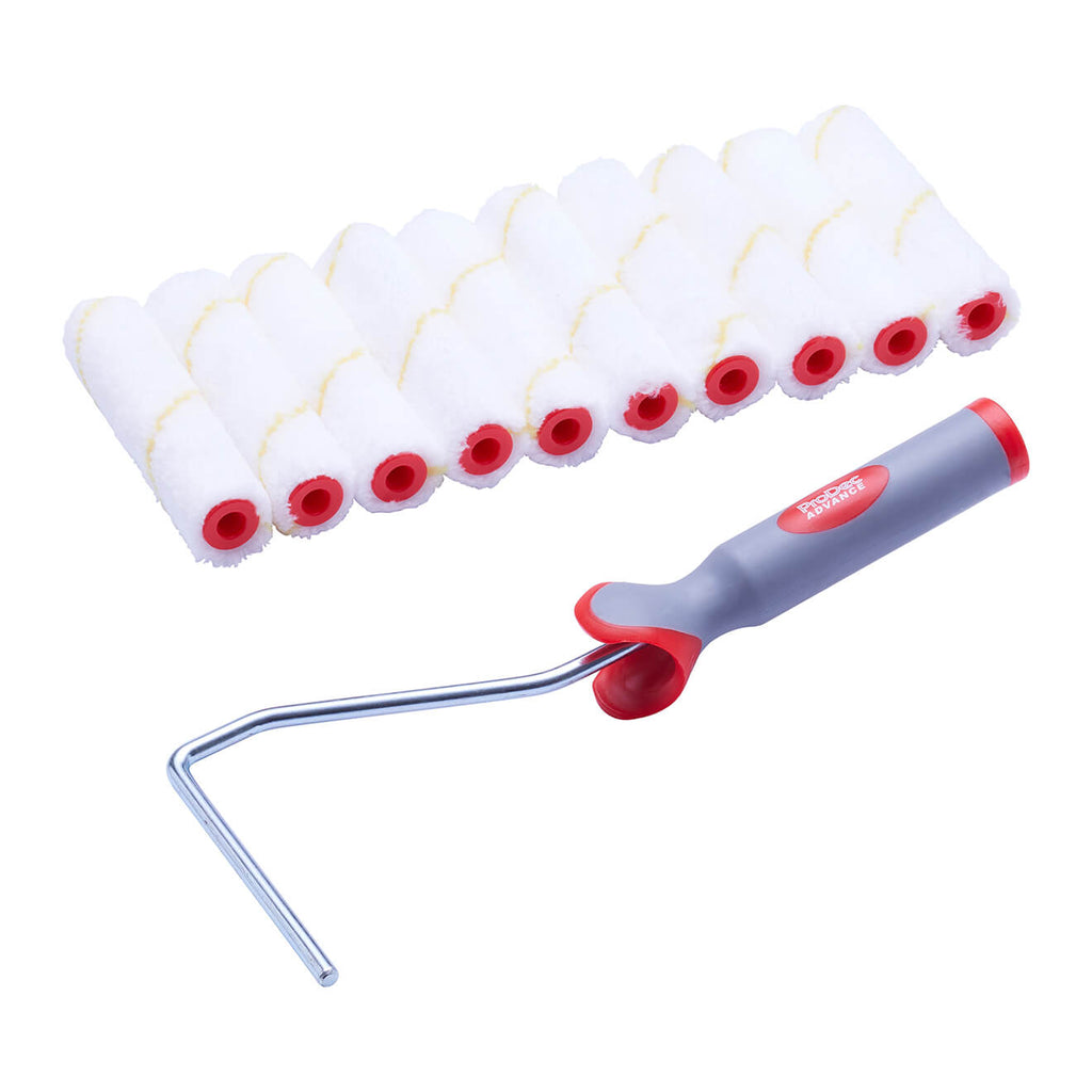 ProDec Advance 11 pc Short Pile Microfibre 4" Mini Rollers & Frame
