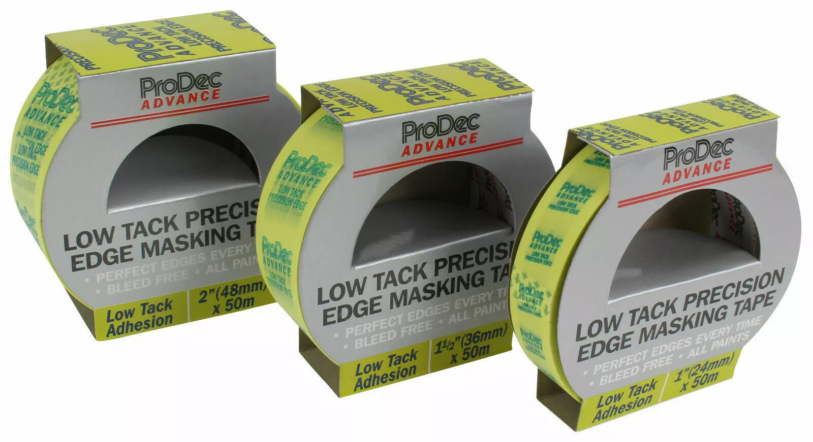ProDec Advance Low Tack Precision Edge Masking Tape 1"x50m - 1.5"x50m - 2"x50m