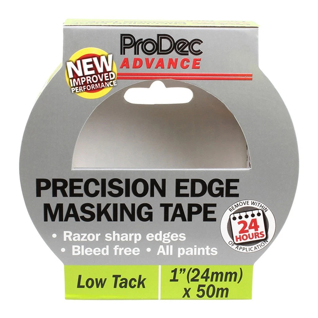 ProDec Advance Low Tack Precision Edge Masking Tape 1"x50m - 1.5"x50m - 2"x50m