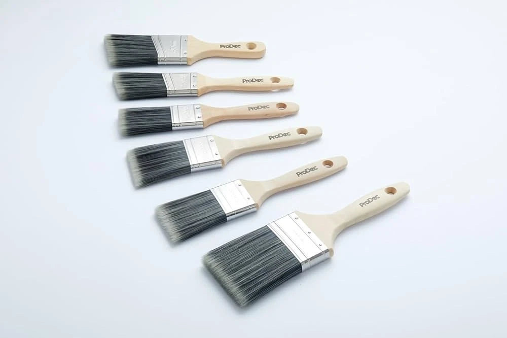 PRODEC Trojan Synthetic 6-Piece Paint Brush Set Painting Complete Decorating Kit